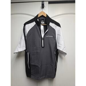 Footjoy x The Players FJ Mens Small Short Sleeve Golf Pullover Gray White Black